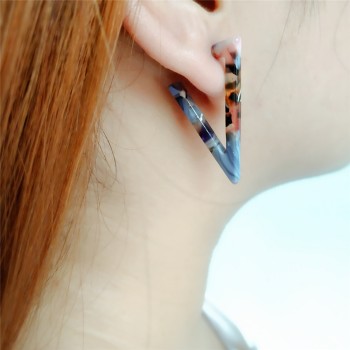VIVILADY Fashion Geometric Triangle Hoop Earrings Women Candy Acrylic Acetic Acid Brincos Boho Summer Bijoux Jewelry Party Gifts