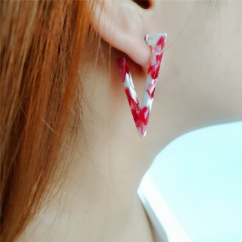 VIVILADY Fashion Geometric Triangle Hoop Earrings Women Candy Acrylic Acetic Acid Brincos Boho Summer Bijoux Jewelry Party Gifts