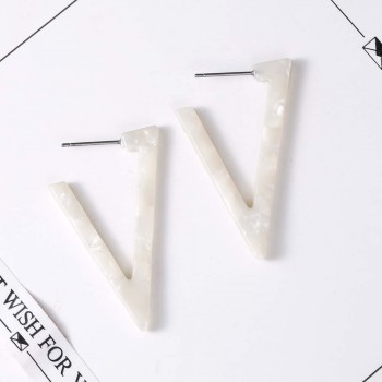 VIVILADY Fashion Geometric Triangle Hoop Earrings Women Candy Acrylic Acetic Acid Brincos Boho Summer Bijoux Jewelry Party Gifts