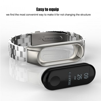 Stainless steel wrist strap for xiaomi mi band 3 metal watch band smart bracelet miband 3 belt replaceable watch straps mi 3