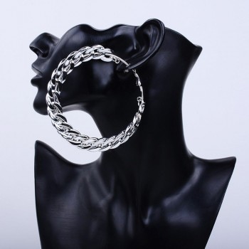 Hoop Earrings Big Circle Earrings Basketball Brincos Party Loop CCB Earrings for Women UV Jewelry 80MM