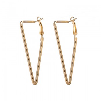 Trendy 2018 Womens Metal Triangle Hoop Earrings Punk Jewelry Personalized Female Gold Silver Geometric Big Earring For Women