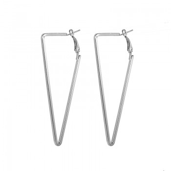 Trendy 2018 Womens Metal Triangle Hoop Earrings Punk Jewelry Personalized Female Gold Silver Geometric Big Earring For Women