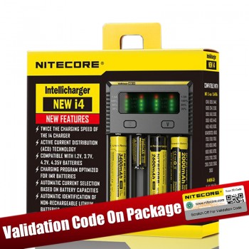 Nitecore D4 D2 New I4 I2 Digicharger LCD Intelligent Circuitry Global Insurance li-ion 18650 14500 16340 26650 Battery Charger