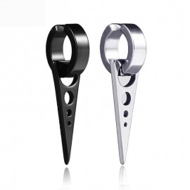 1 Pair 2PC Black Titanium Steel Triangle Arrow Clip Earrings Male Female Earrings No Ear Hole Men Earrings Trendy Party Jewelry