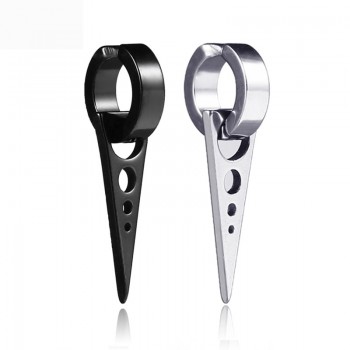 1 Pair 2PC Black Titanium Steel Triangle Arrow Clip Earrings Male Female Earrings No Ear Hole Men Earrings Trendy Party Jewelry