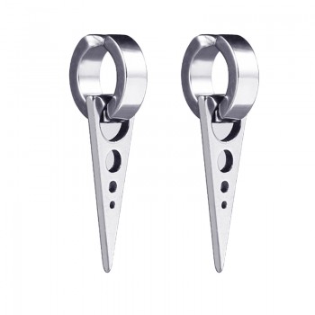 1 Pair 2PC Black Titanium Steel Triangle Arrow Clip Earrings Male Female Earrings No Ear Hole Men Earrings Trendy Party Jewelry