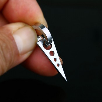 1 Pair 2PC Black Titanium Steel Triangle Arrow Clip Earrings Male Female Earrings No Ear Hole Men Earrings Trendy Party Jewelry