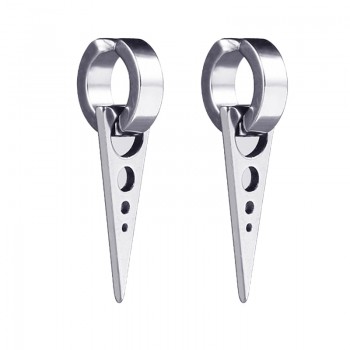 1 Pair 2PC Black Titanium Steel Triangle Arrow Clip Earrings Male Female Earrings No Ear Hole Men Earrings Trendy Party Jewelry