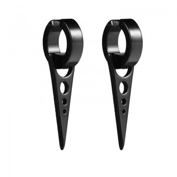 1 Pair 2PC Black Titanium Steel Triangle Arrow Clip Earrings Male Female Earrings No Ear Hole Men Earrings Trendy Party Jewelry
