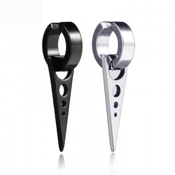 1 Pair 2PC Black Titanium Steel Triangle Arrow Clip Earrings Male Female Earrings No Ear Hole Men Earrings Trendy Party Jewelry
