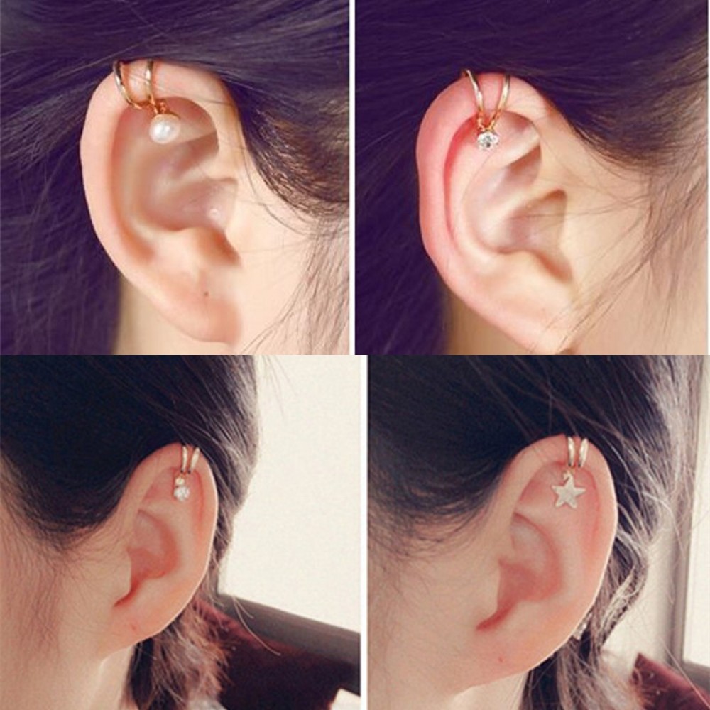 2019 New Pendientes Brincos Girls Earing Boucle Bijoux Heart Cross Clip Ear Cuff Earrings Women Charming Non Piercing Jewelry