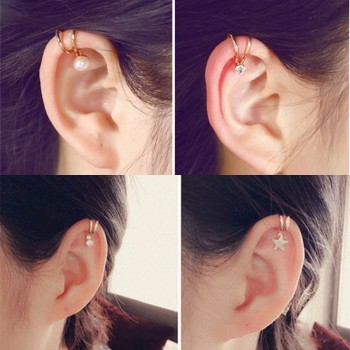 2019 New Pendientes Brincos Girls Earing Boucle Bijoux Heart Cross Clip Ear Cuff Earrings Women Charming Non Piercing Jewelry