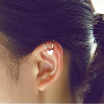 2019 New Pendientes Brincos Girls Earing Boucle Bijoux Heart Cross Clip Ear Cuff Earrings Women Charming Non Piercing Jewelry
