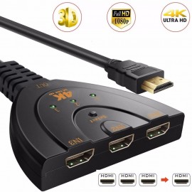 BESIUNI 4K*2K 3D Mini 3 Port HDMI Switch 1.4b 4K Switcher HDMI Splitter 1080P 3 in 1 out Port Hub for DVD HDTV Xbox PS3 PS4