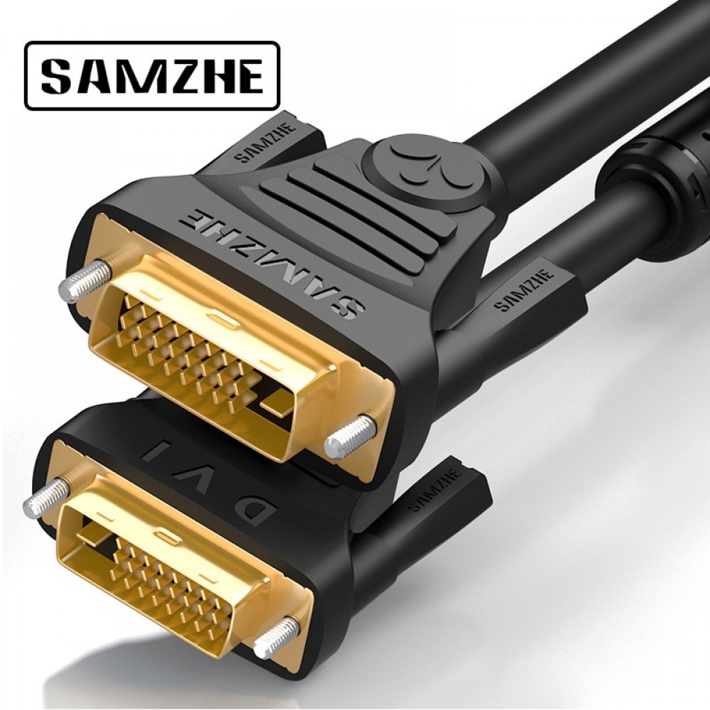 SAMZHE 1080P DVI Cable 24+1 Model 18 Pin Single Dual 1m/1.5m/2m/3m/5m/8m/10m DVI to DVI Cable Adapter for Projector Laptop TV