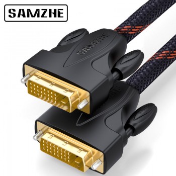 SAMZHE 1080P DVI Cable 24+1 Model 18 Pin Single Dual 1m/1.5m/2m/3m/5m/8m/10m DVI to DVI Cable Adapter for Projector Laptop TV