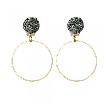 Bing Tu Gold Color Hollow Round Clip Earing No Hole Blue Pink White Resin Ear Cuff Earrings For Women Wedding Jewelry bijoux