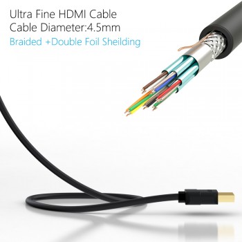 SAMZHE 4K HDMI 50/60Hz HDMI 2.0 Cable to Slim HDMI Cable for PS3 Projector HD LCD Apple Laptop TV Computer Cables