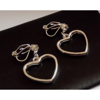 Lovely Heart Clip on Earrings non Piercing for Women no ear hole