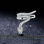 1Pcs Luxury Snake Ear Cuff Clip Earring Rose Goldamp;Silver CZ Zircon Snake Shape Hyperbole Single Earring For Women Party Jewelry