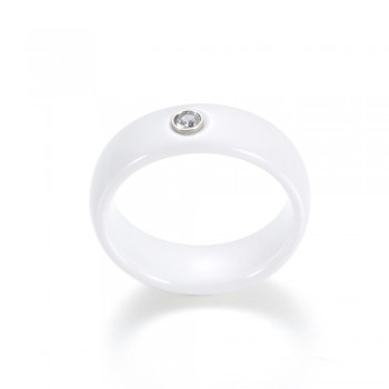 New Arrival Black White Colorful Ring Ceramic Ring For Women With Big Crystal Wedding Band Ring Width 6mm Size 6-10 Gift For Men