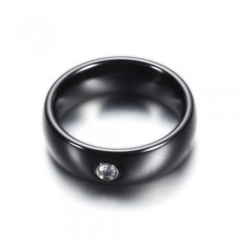 New Arrival Black White Colorful Ring Ceramic Ring For Women With Big Crystal Wedding Band Ring Width 6mm Size 6-10 Gift For Men