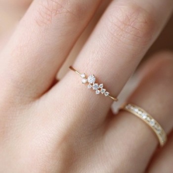 1Pcs Fashion Crystal Simple Ring Zirconia Simple Rings for Women Anti Allergies For Gift