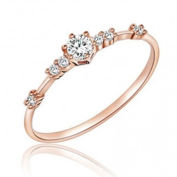 Stylish Fashion Women Ring Finger Jewelry Rose Gold /Sliver /Gold Color Rhinestone Crystal  Rings 4/5/6/7/8/9/10/11 Size