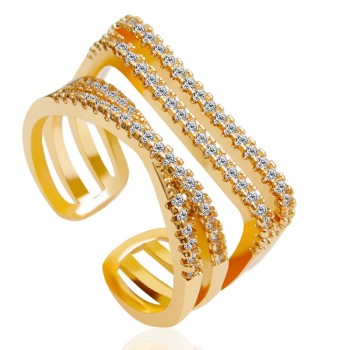 Top Quality Concise Crystal Ring Rose Gold Silver Austrian Crystals Full Sizes Wholesale Opening Finger Rings For Women