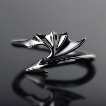 Punk Jewelry Titanium Brass Koakuma Little Devil Dragon Gothic Evil Vampire Rings Open Ring Halloween Party Jewelry Gift