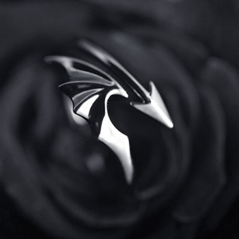 Punk Jewelry Titanium Brass Koakuma Little Devil Dragon Gothic Evil Vampire Rings Open Ring Halloween Party Jewelry Gift