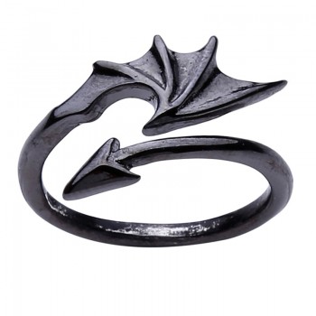 Punk Jewelry Titanium Brass Koakuma Little Devil Dragon Gothic Evil Vampire Rings Open Ring Halloween Party Jewelry Gift