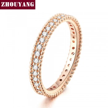 ZHOUYANG Wedding Ring  For Women Simple Classic Cubic Zirconia Rose Gold Color Wedding amp; Engagement Ring Fashion Jewelry ZYR490