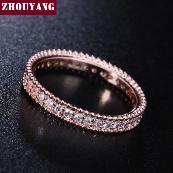 ZHOUYANG Wedding Ring  For Women Simple Classic Cubic Zirconia Rose Gold Color Wedding amp; Engagement Ring Fashion Jewelry ZYR490