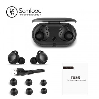 Samload T02 Bluetooth 5.0 Earphones Stereo in ear Earbuds Mini Games Headphones For Apple iPhone Headset 7 8 X Xs Xr Xiaomi Sony