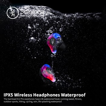 Samload X12P Bluetooth 5.0 Headphones 6D HIFI Sound Wireless Earbud Semi-in-ear Earphones with Charging box For Most Smart phone