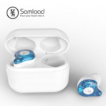 Samload X12P Bluetooth 5.0 Headphones 6D HIFI Sound Wireless Earbud Semi-in-ear Earphones with Charging box For Most Smart phone