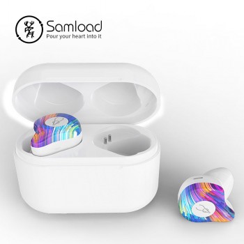 Samload X12P Bluetooth 5.0 Headphones 6D HIFI Sound Wireless Earbud Semi-in-ear Earphones with Charging box For Most Smart phone