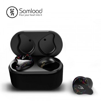 Samload X12P Bluetooth 5.0 Headphones 6D HIFI Sound Wireless Earbud Semi-in-ear Earphones with Charging box For Most Smart phone