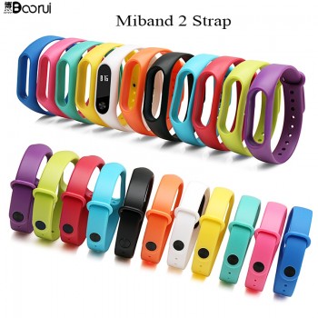 BOORUI Smart Accessories Miband 2 Strap replace for xiaomi mi band 2 sports silicone wrist strap bracelet with varied colors