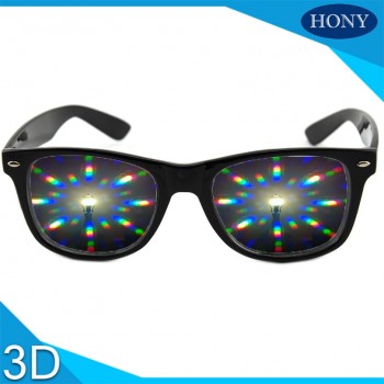2pcs Premium Plastic 3D Raves Prism Diffraction Glasses for Holiday Lighting Parades,Fireworks and Exhibitions Laser