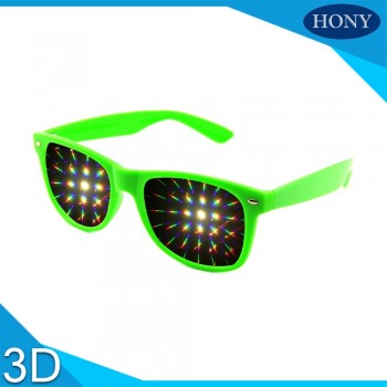 2pcs Premium Plastic 3D Raves Prism Diffraction Glasses for Holiday Lighting Parades,Fireworks and Exhibitions Laser
