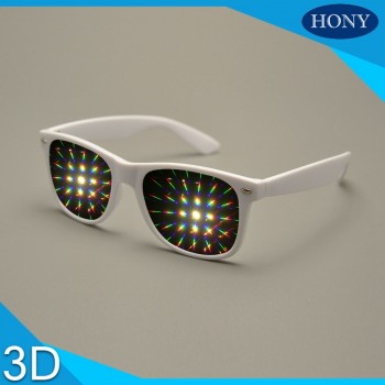 2pcs Premium Plastic 3D Raves Prism Diffraction Glasses for Holiday Lighting Parades,Fireworks and Exhibitions Laser