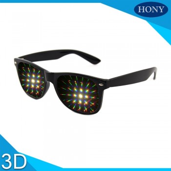 2pcs Premium Plastic 3D Raves Prism Diffraction Glasses for Holiday Lighting Parades,Fireworks and Exhibitions Laser