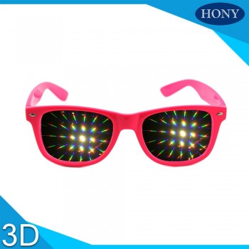 2pcs Premium Plastic 3D Raves Prism Diffraction Glasses for Holiday Lighting Parades,Fireworks and Exhibitions Laser