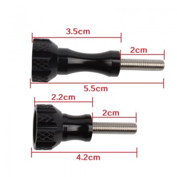 Aluminum Screw CNC Accessories Thumb Knob Stainless Bolt Nut Lone Short Screws Set 3pcs For Gopro Hero 5 4 3+ 3 6 Xiaomi Yi 4K