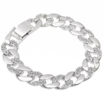 High Quality Bangles Iced Out Hip Hop Bracelet Men Miami Cuban Bracelet Mens Luxury Simulated Bling Rhinestones Fashion Bangles