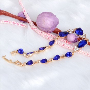 SHUANGR Romantic Zirconia Leaf Bracelet For Women Trendy Gold Color Jewelry Shiny Colorful Tennis Bracelet