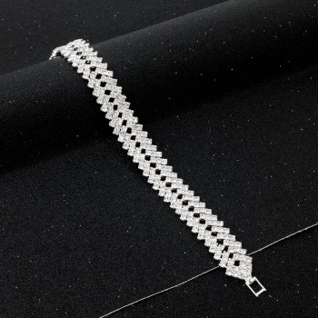 Luxury Crystal Bracelets For Women Silver color Bracelets amp; Bangles Femme Bridal Wedding Jewelry 2018 Vintage Bracelet SBR150218